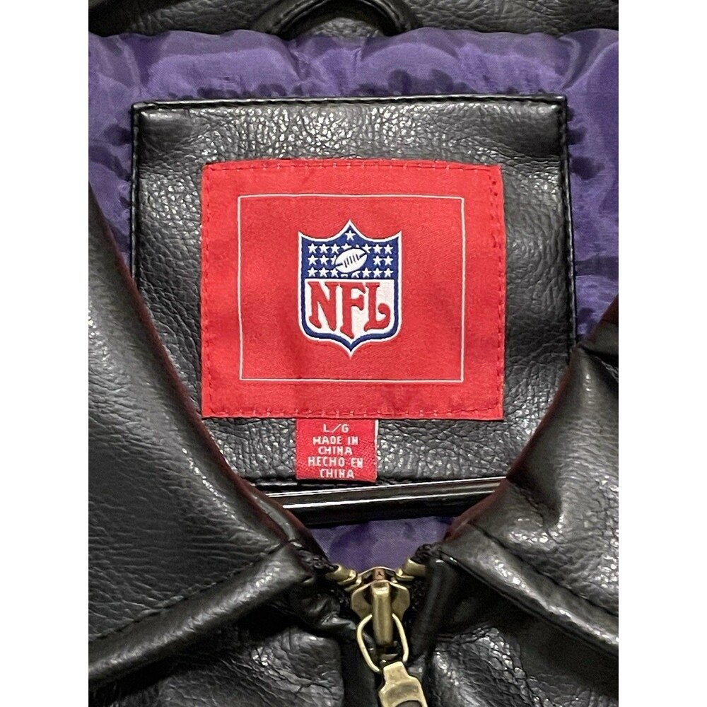 G-III Apparel NFL Baltimore Ravens PVC Faux Leather Bomber Jacket - Size Men's L - Picture 7 of 8